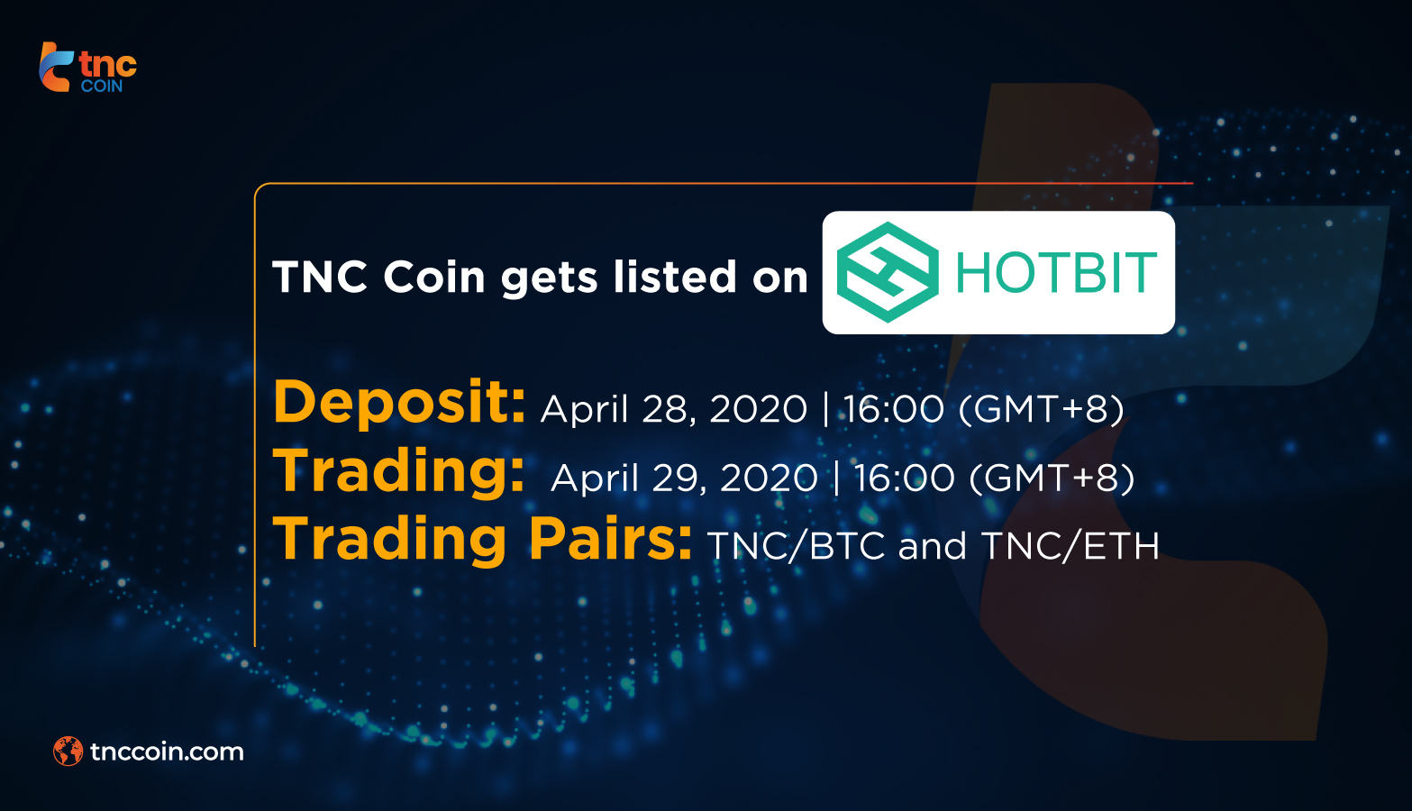 TNC Coin gets listed on HotBit